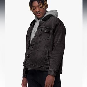 Men’s Mountain Ridge Sherpa Lined Lumberjack Woodsy Outdoor Denim Shirt Jacket